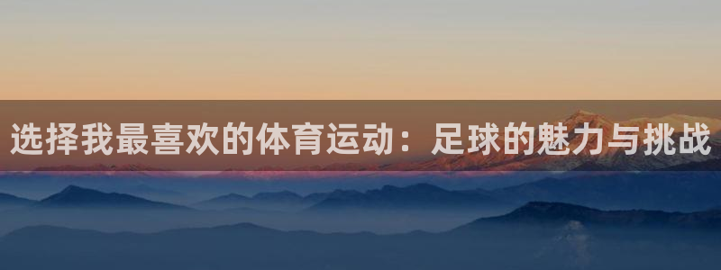 3377体育官方正版app集团:选择我最喜欢的体育运动:足球